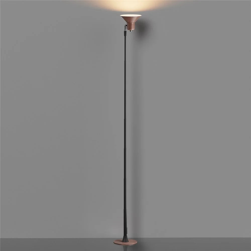 EFL002-P EU Plug Water Transfer Printing Extendable Eye Protection Desk Light 3 Color Temperatures Dimmable Floor Lamp - Walnut Color - 3