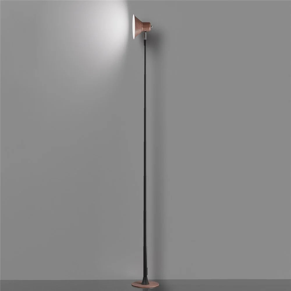 EFL002-P EU Plug Water Transfer Printing Extendable Eye Protection Desk Light 3 Color Temperatures Dimmable Floor Lamp - Walnut Color - 4