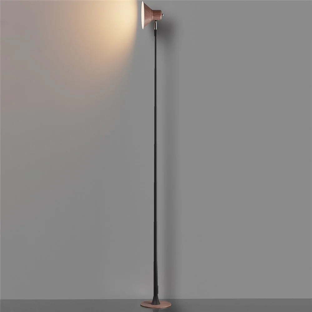 EFL002-P EU Plug Water Transfer Printing Extendable Eye Protection Desk Light 3 Color Temperatures Dimmable Floor Lamp - Walnut Color - 5