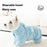 Size XL Quick Dry Wearable Towel for Dogs Cats Gift Absorbent Coral Fleece Hooded Pet Bath Robe, for Pets Under 45kg - Blue - 5