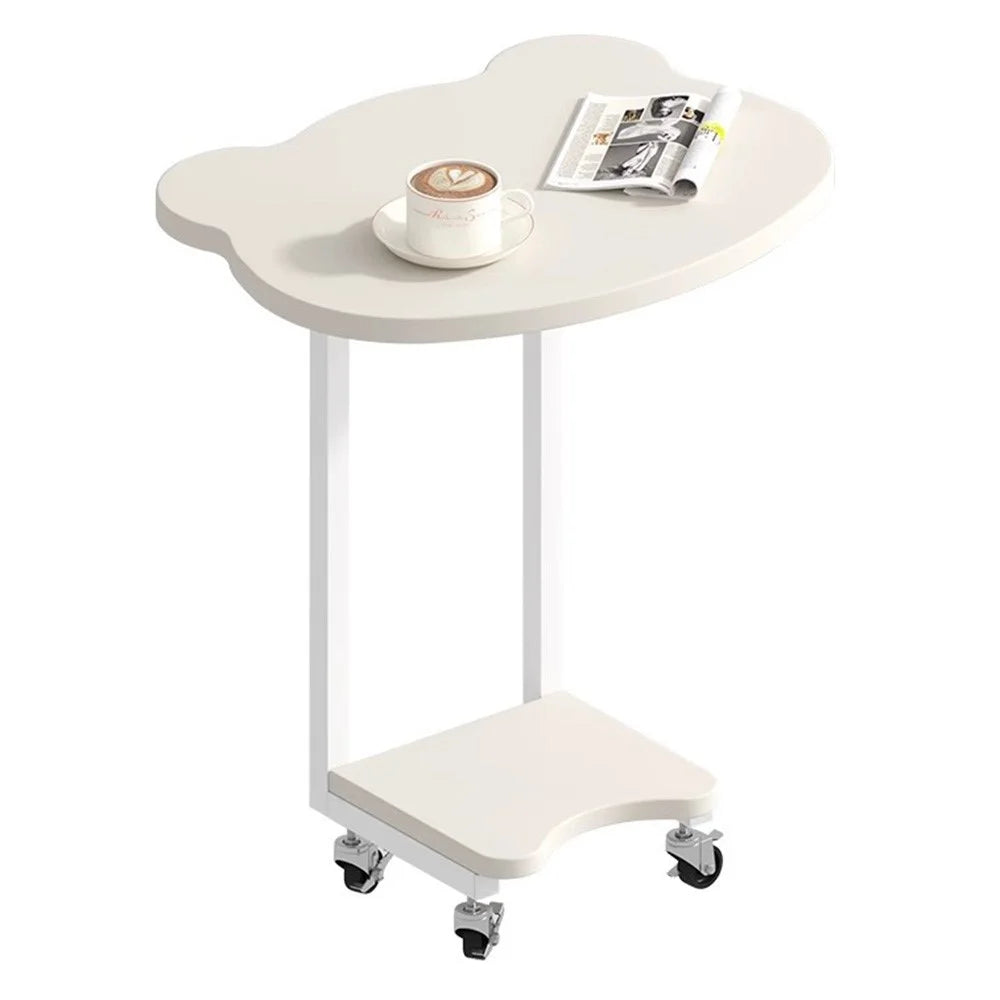 Creative Panda-Shaped Side Table Movable Coffee Table Minimalist Nightstand for Living Room / Bedroom - White - 1