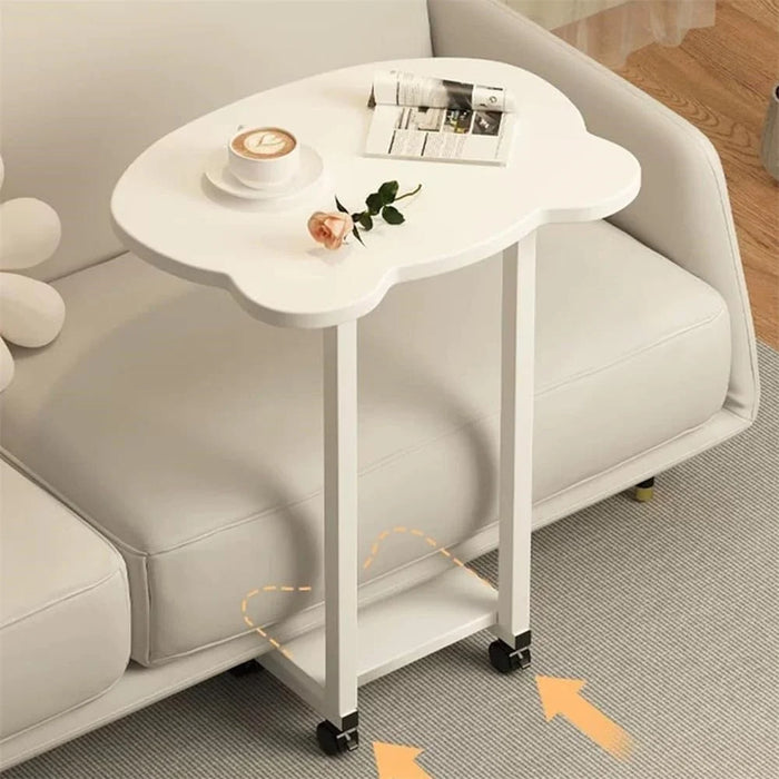 Creative Panda-Shaped Side Table Movable Coffee Table Minimalist Nightstand for Living Room / Bedroom - White - 6