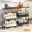 Side Table Storage Cart Living Room Sofa Tea Table Bedroom Kitchen Organizer Rack with Wheels - Black - 3