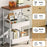 Side Table Storage Cart Living Room Sofa Tea Table Bedroom Kitchen Organizer Rack with Wheels - Black - 4