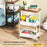 Side Table Storage Cart Living Room Sofa Tea Table Bedroom Kitchen Organizer Rack with Wheels - Black - 6