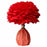 Feather Decorative Table Lamp Ceramic Base Bedside Mood Light E27 3 Color Modes EU Plug - Pink  /  Red - 1
