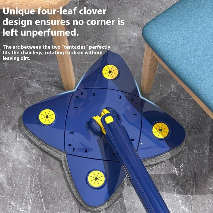 Cloverleaf Design Mop 360 Degree Rotating Deep Cleaning Hands-Free Wringing Mop for Wood Floor Tile Marble - 3