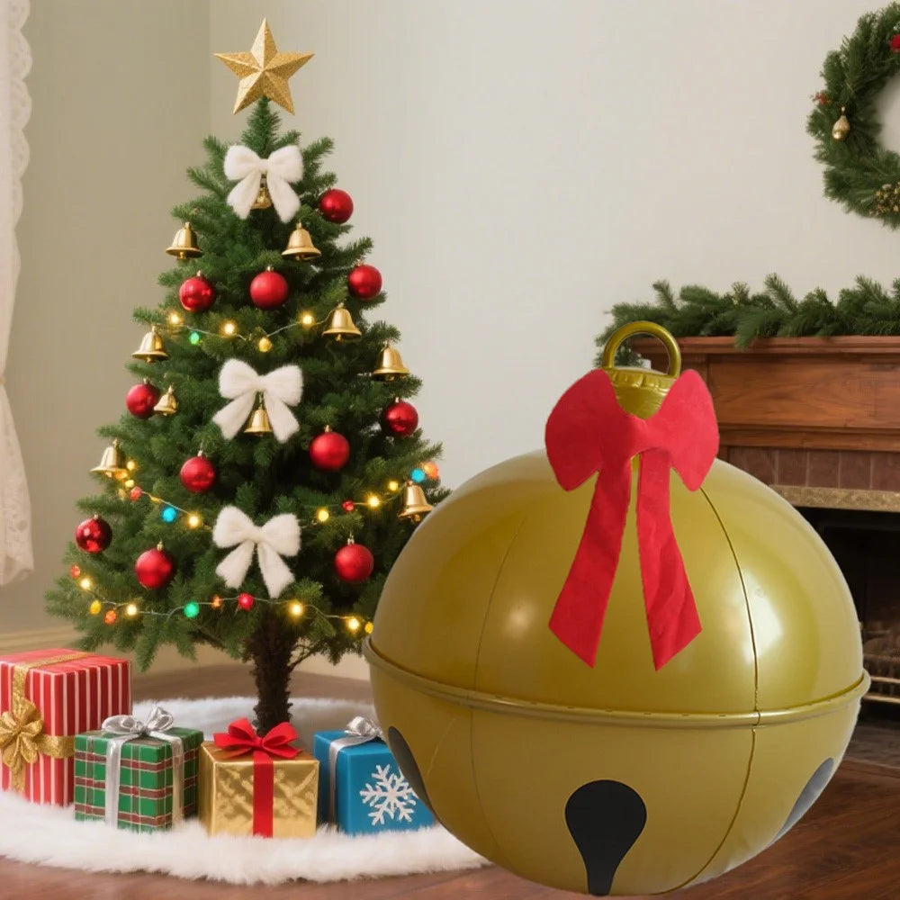 Inflatable Christmas Ball Hanging Ornament for Outdoor Yard Party Xmas Tree Decoration Gift - Bowknot Bell / PVC - 3