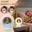 Stars Design Christmas Night Light Adjustable Brightness Touch Control Bedside Lamp Nursery Decor - Red Santa - 3