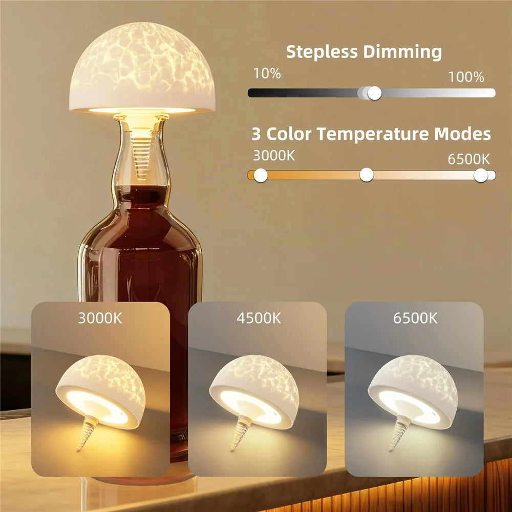 WBL001-W RGB Projection Bedside Table Lamp Remote Control Bottle Light Decorative Ambient Night Light - 4
