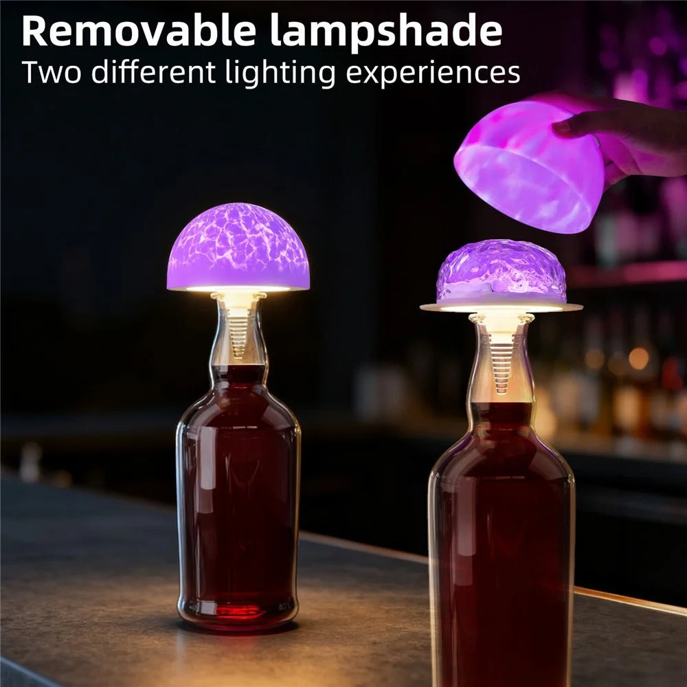 WBL001-W RGB Projection Bedside Table Lamp Remote Control Bottle Light Decorative Ambient Night Light - 5