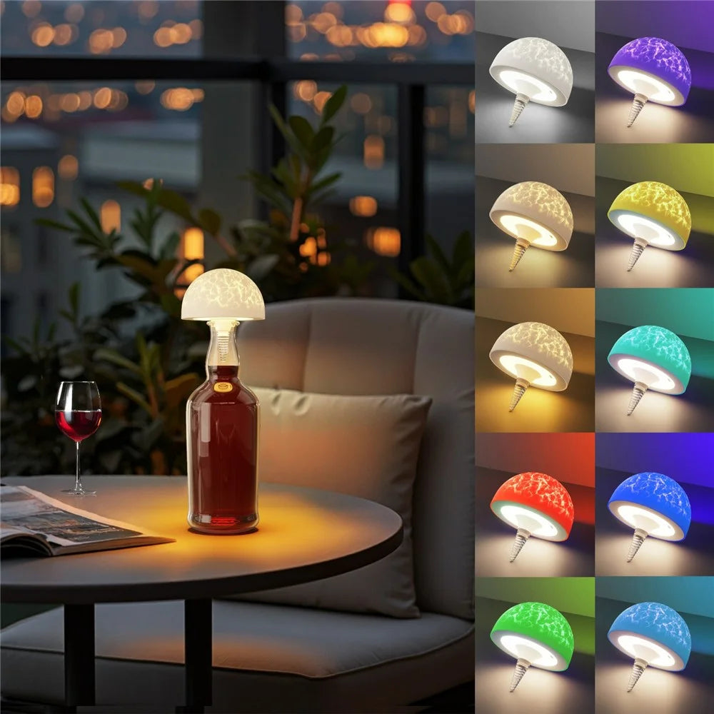 WBL001-W RGB Projection Bedside Table Lamp Remote Control Bottle Light Decorative Ambient Night Light - 7