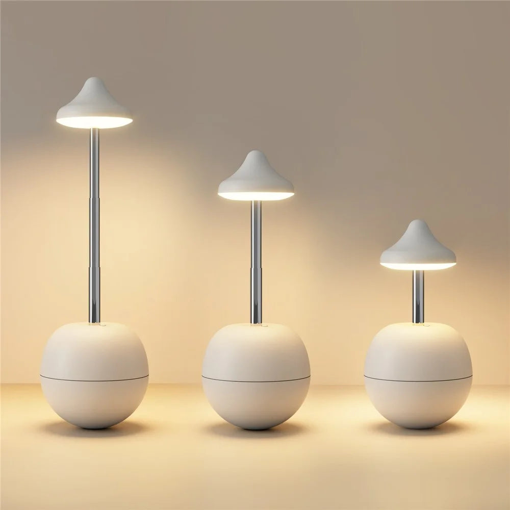 RPT001 Tumbler Design LED Bedside Lamp Adjustable Height Touch Control Table Light with Remote - White - 2
