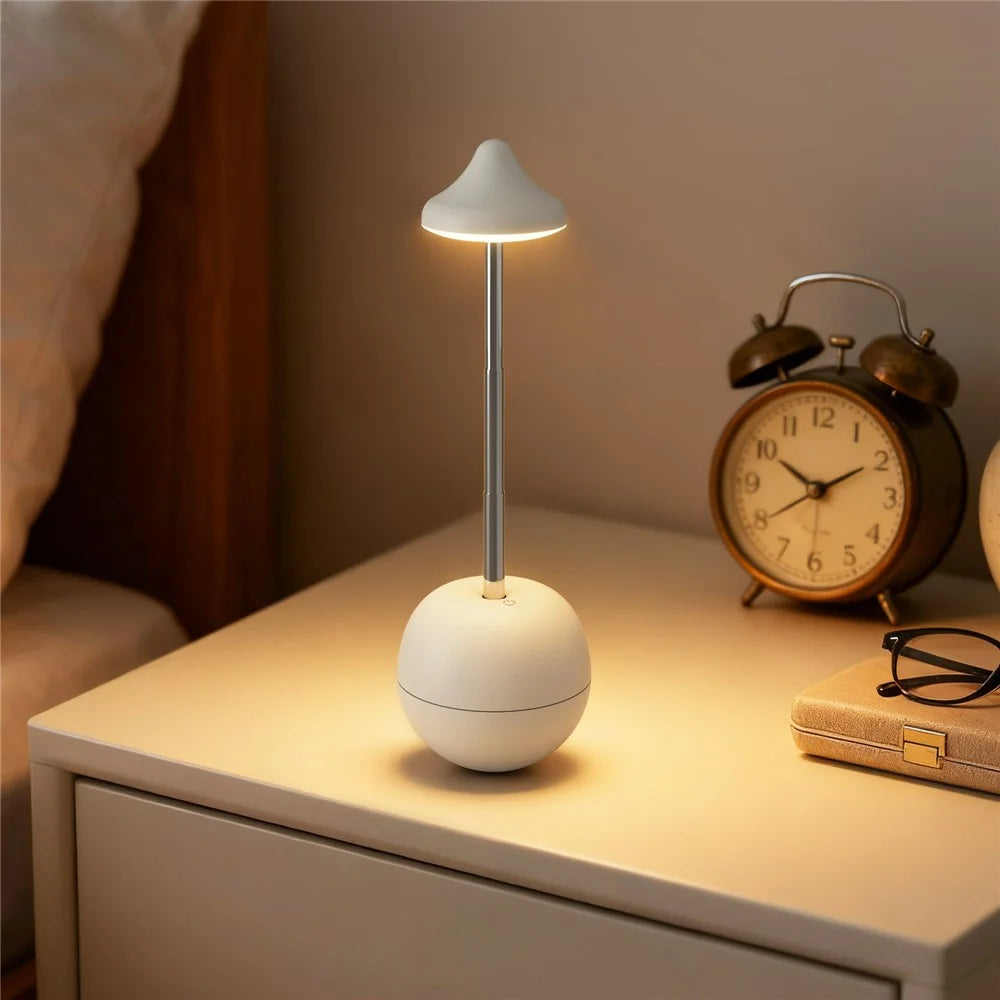 RPT001 Tumbler Design LED Bedside Lamp Adjustable Height Touch Control Table Light with Remote - White - 6