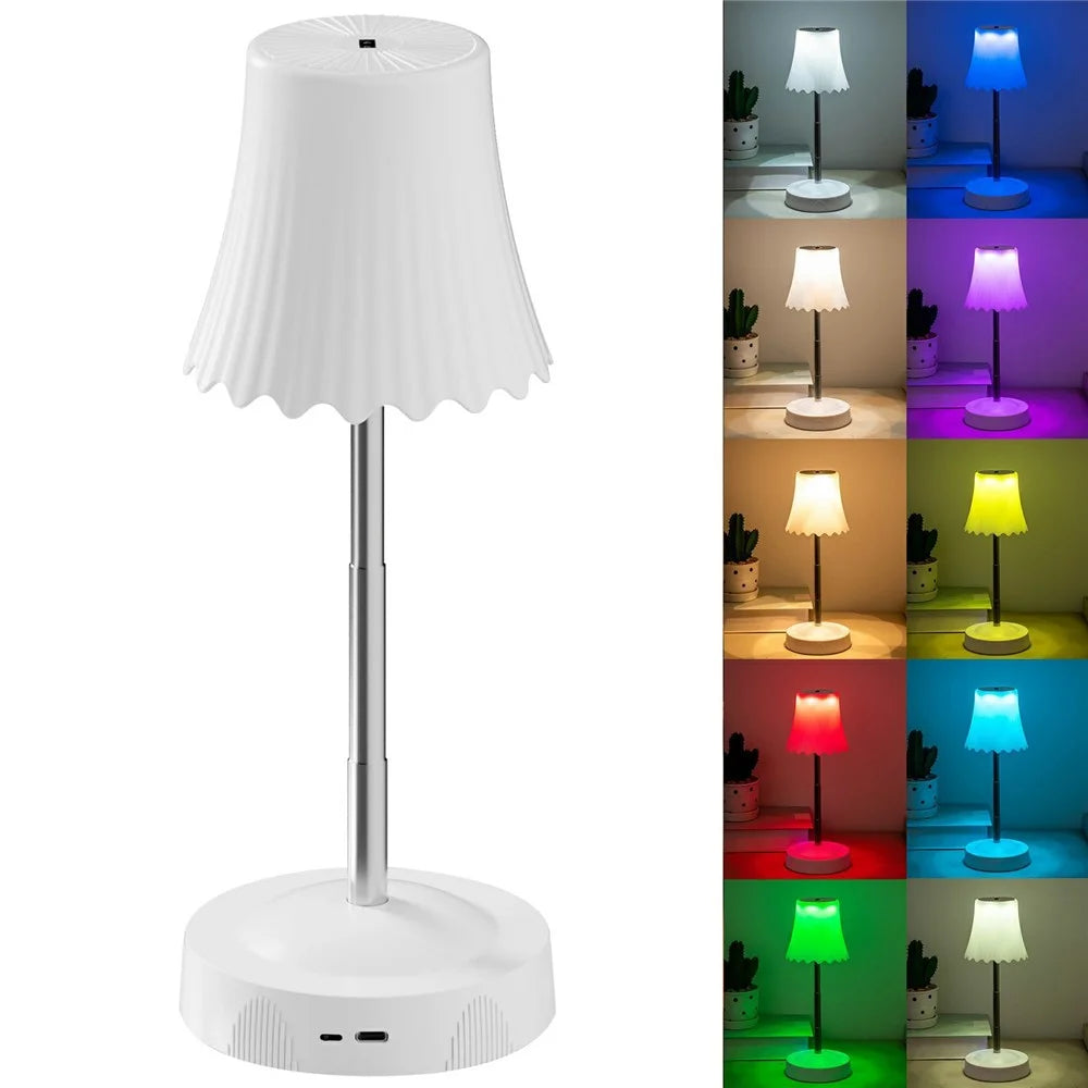 HDT002 Gesture Sensor RGB Ambient Light Adjustable Height Dimmable Bedside Lamp USB Rechargeable Night Light - White - 1