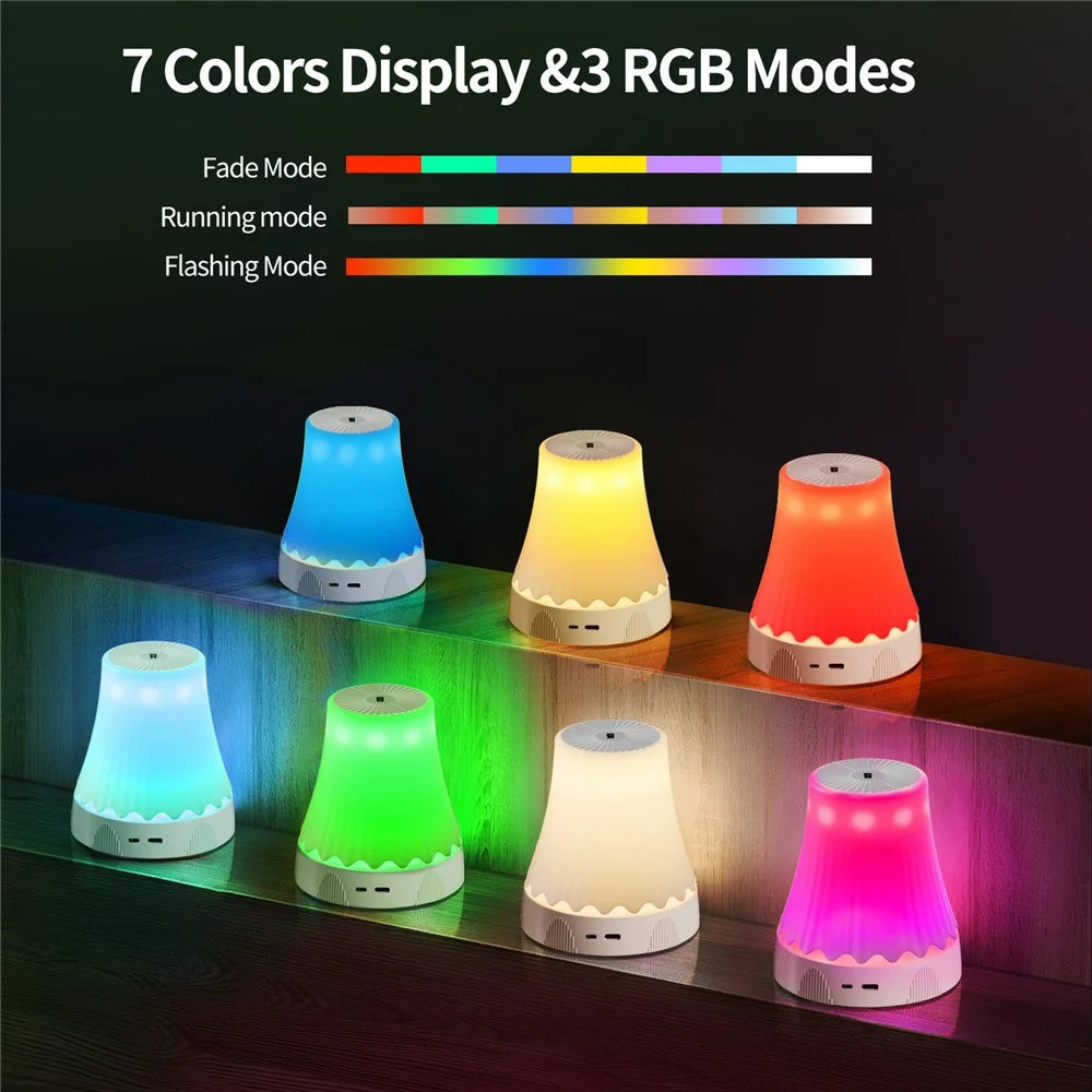 HDT002 Gesture Sensor RGB Ambient Light Adjustable Height Dimmable Bedside Lamp USB Rechargeable Night Light - White - 2