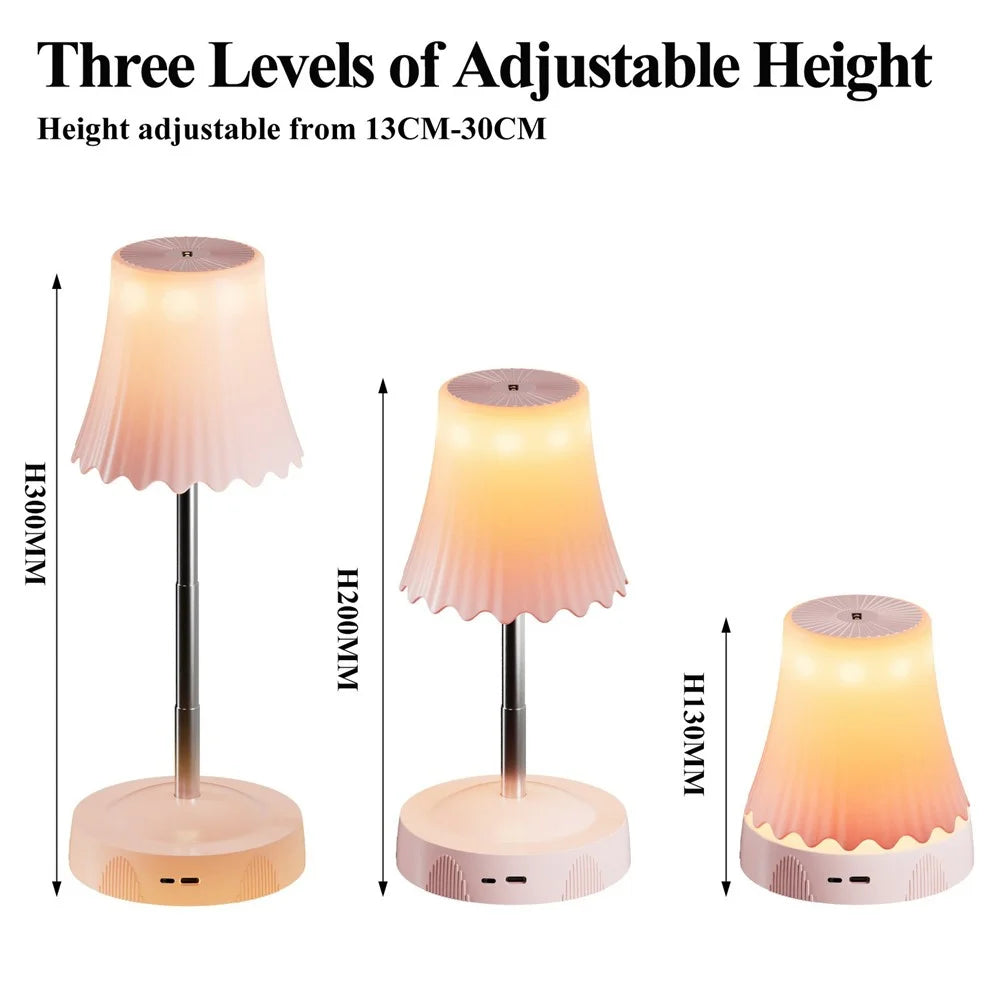 HDT002 Gesture Sensor RGB Ambient Light Adjustable Height Dimmable Bedside Lamp USB Rechargeable Night Light - White - 7