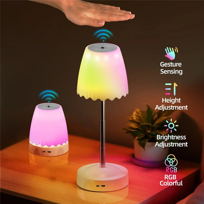 HDT003 Gesture Control Ambiance Lamp Height Adjustable Dimmable Desk Light for Bedroom Nightstand - White - 3