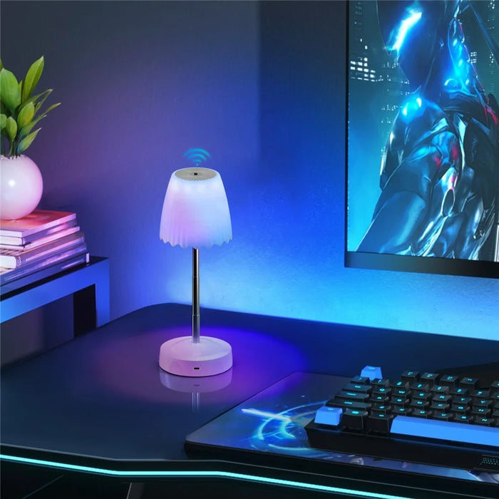 HDT003 Gesture Control Ambiance Lamp Height Adjustable Dimmable Desk Light for Bedroom Nightstand - White - 7