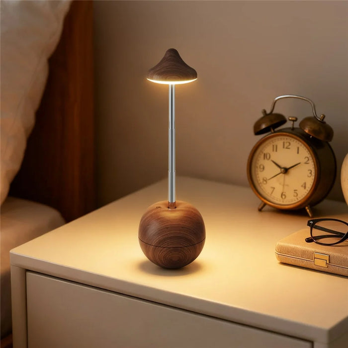 RPT001 Wood Grain Tumbler Design LED Bedside Lamp Adjustable Height Touch Control Table Light with Remote - Yellow Travertine - 6