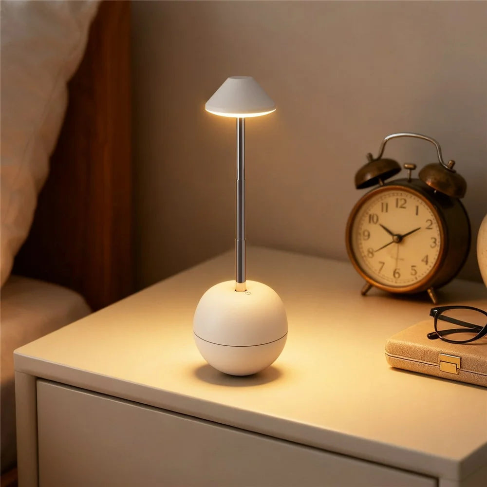 RPT002 Tumbler Design LED Night Light Adjustable Height Decorative Table Lamp Bedside Mood Lighting with Remote - White - 6