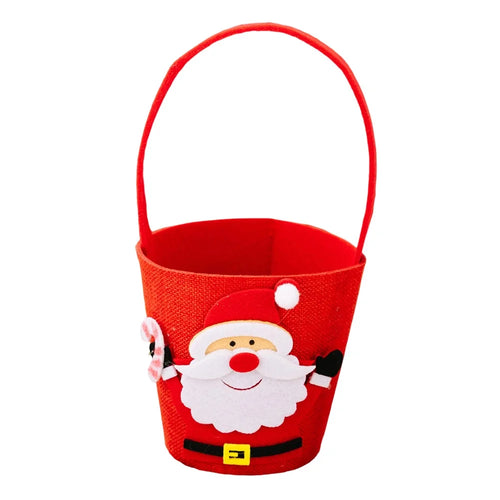 Christmas Candy Gift Bag Cartoon Design Festive Bucket for Kids Holiday Decoration  /  Party Atmosphere  /  Home Decor - Santa Claus - 1