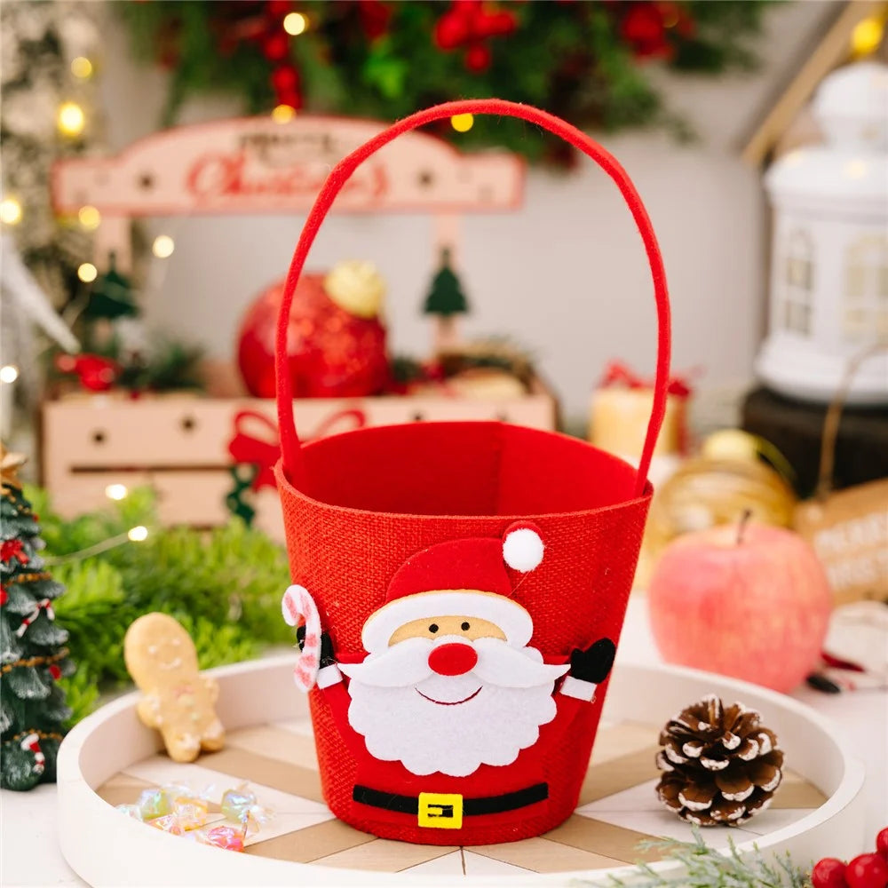 Christmas Candy Gift Bag Cartoon Design Festive Bucket for Kids Holiday Decoration  /  Party Atmosphere  /  Home Decor - Santa Claus - 2