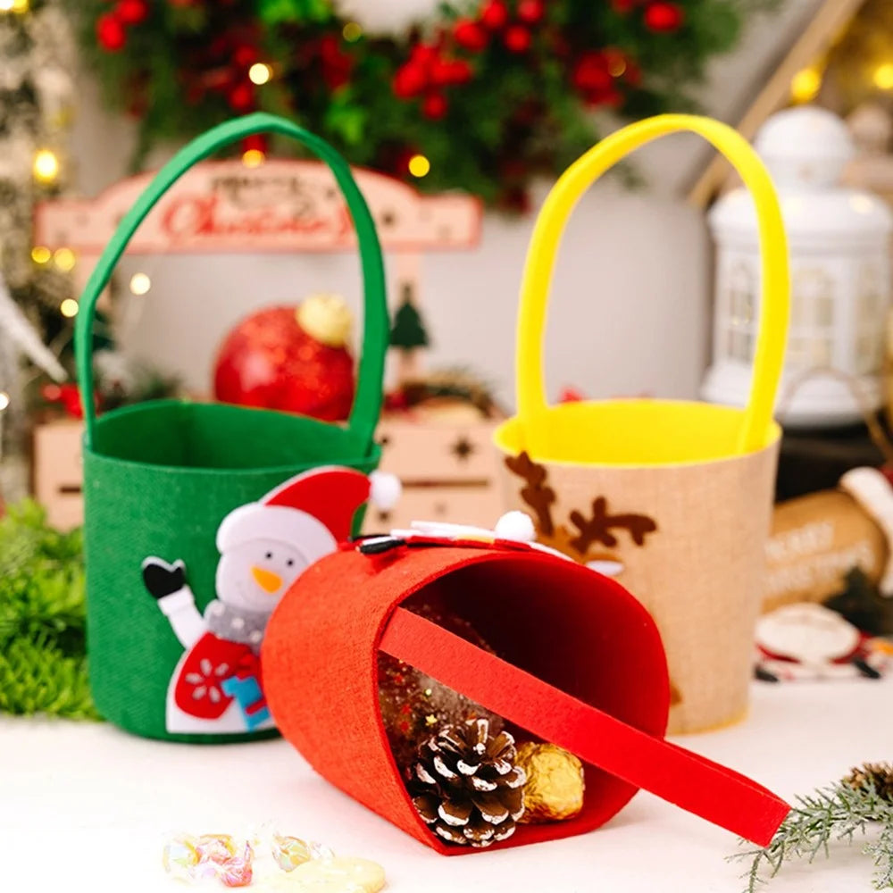 Christmas Candy Gift Bag Cartoon Design Festive Bucket for Kids Holiday Decoration  /  Party Atmosphere  /  Home Decor - Santa Claus - 3
