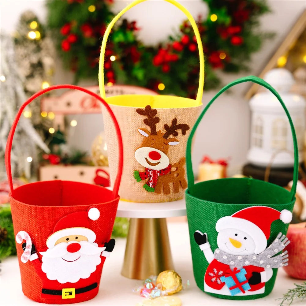 Christmas Candy Gift Bag Cartoon Design Festive Bucket for Kids Holiday Decoration  /  Party Atmosphere  /  Home Decor - Santa Claus - 5