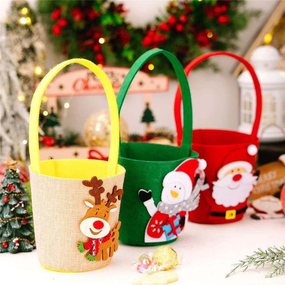 Christmas Candy Gift Bag Cartoon Design Festive Bucket for Kids Holiday Decoration  /  Party Atmosphere  /  Home Decor - Santa Claus - 6