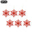 6Pcs Christmas Ornaments Snowflake Hanging Decorations Glittery 3D Iridescent for Christmas Tree - Red - 1