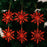 6Pcs Christmas Ornaments Snowflake Hanging Decorations Glittery 3D Iridescent for Christmas Tree - Red - 3