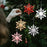 6Pcs Christmas Ornaments Snowflake Hanging Decorations Glittery 3D Iridescent for Christmas Tree - Red - 4