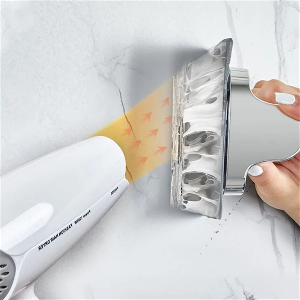 Universal Angle Adjustable Shower Head Holder ABS Adhesive Base Bathroom Shower Head Bracket - Silver - 4