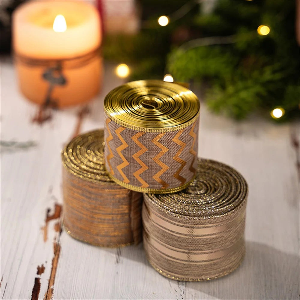 Christmas Tree Ribbon Garland Decorative Satin Ribbon Holiday Atmosphere Decor Gift Festive Trim for Home / Party - Style C - 3