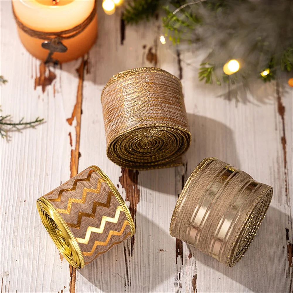 Christmas Tree Ribbon Garland Decorative Satin Ribbon Holiday Atmosphere Decor Gift Festive Trim for Home / Party - Style C - 4