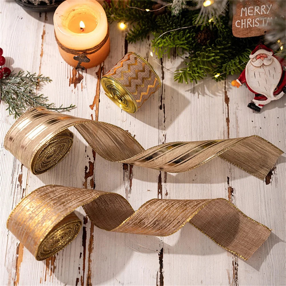 Christmas Tree Ribbon Garland Decorative Satin Ribbon Holiday Atmosphere Decor Gift Festive Trim for Home / Party - Style C - 5