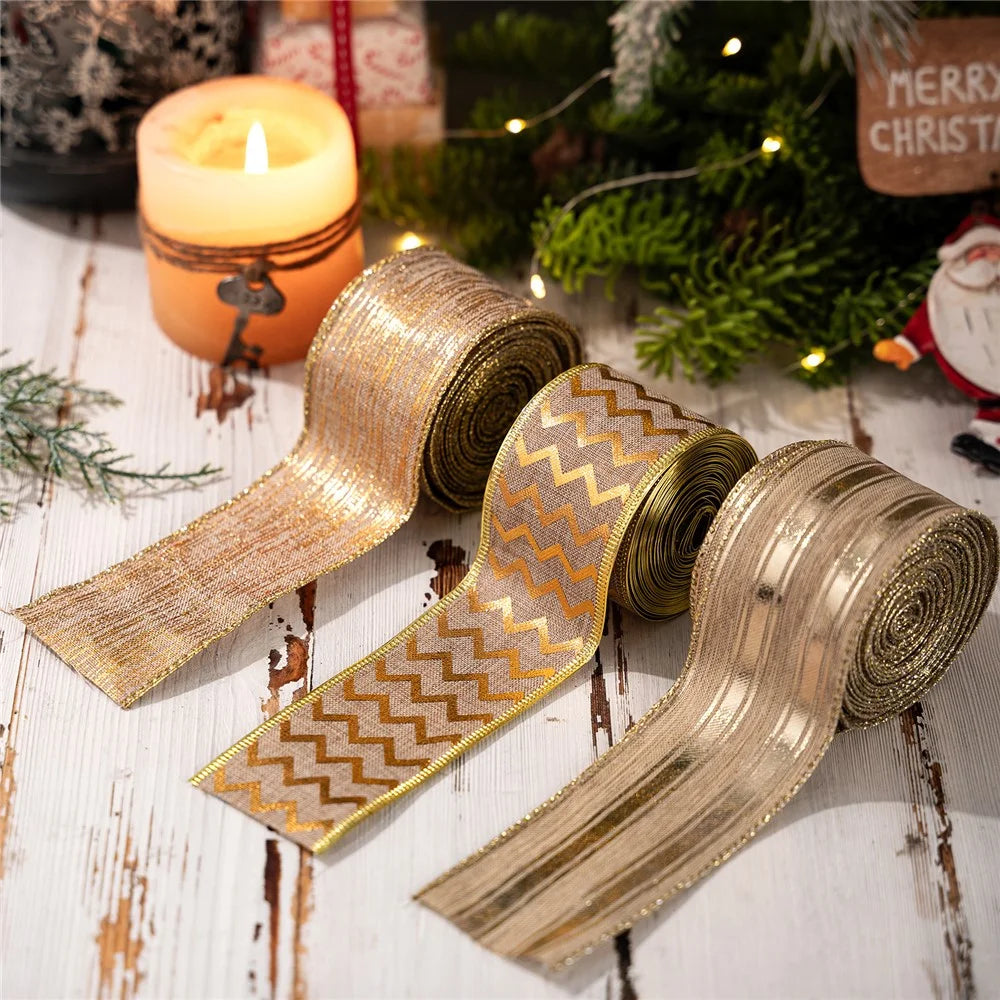 Christmas Tree Ribbon Garland Decorative Satin Ribbon Holiday Atmosphere Decor Gift Festive Trim for Home / Party - Style C - 6