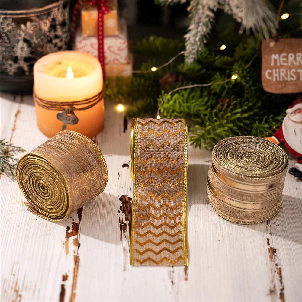 Christmas Tree Ribbon Garland Decorative Satin Ribbon Holiday Atmosphere Decor Gift Festive Trim for Home / Party - Style C - 7