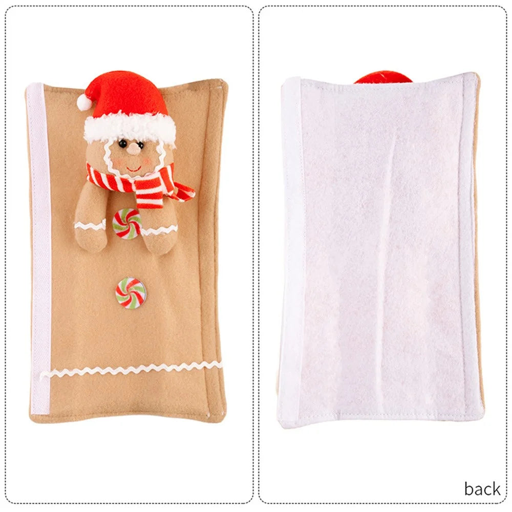 2Pcs Christmas Decorations Cartoon Refrigerator Handle Covers Gingerbread Man Microwave Door Knob Protectors - 7
