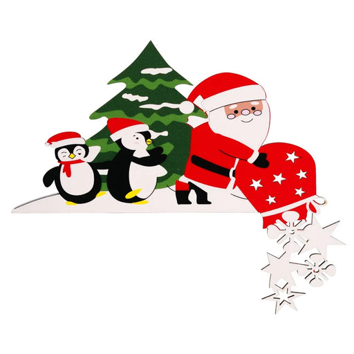 Christmas Santa Claus Door Frame Hanging Ornament Gift Reindeer Window Decoration Festive Atmosphere Decor - Penguin / Right - 1