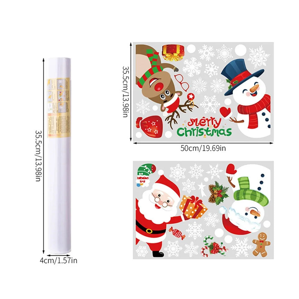 Christmas Window Clings Decorations Snowflake Stickers Static Cling Decals for Holiday Gift Atmosphere - JC-A77 - 3