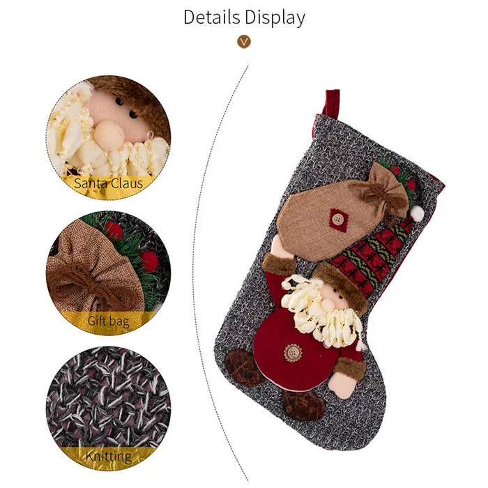 Christmas Stocking Decorations Hanging Ornaments for Fireplace  /  Home Festive Decor - Santa Claus - 2