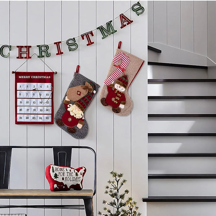 Christmas Stocking Decorations Hanging Ornaments for Fireplace  /  Home Festive Decor - Santa Claus - 4