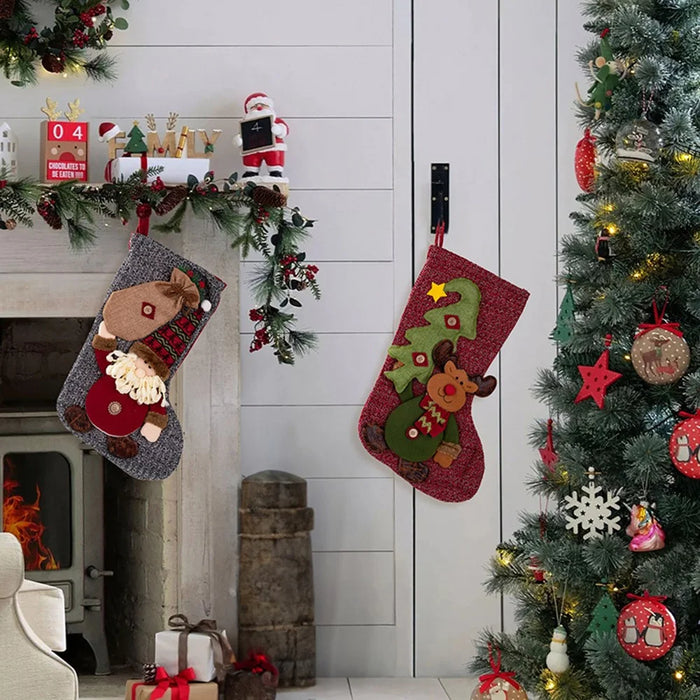 Christmas Stocking Decorations Hanging Ornaments for Fireplace  /  Home Festive Decor - Santa Claus - 5
