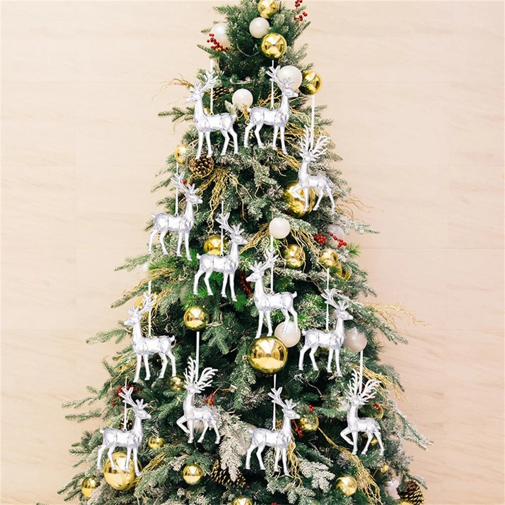 Acrylic Christmas Reindeer Ornaments Clear Hanging Decorations Xmas Tree Pendant for Holiday Gift Decor - Style A - 7
