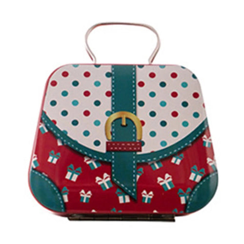 Christmas Tin Gift Box Mini Handbag Design Candy Container for Kids  /  Portable Cookie Storage  /  Holiday Decoration - Style C - 1