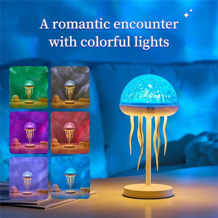 Jellyfish Shape Dimmable Night Light Wave Pattern Projector Atmosphere Lamp with Remote for Bedroom - 6