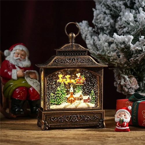 Christmas Lantern Music Box Desktop Night Light Holiday Decoration Gift for Party / Home - Reindeer - 1