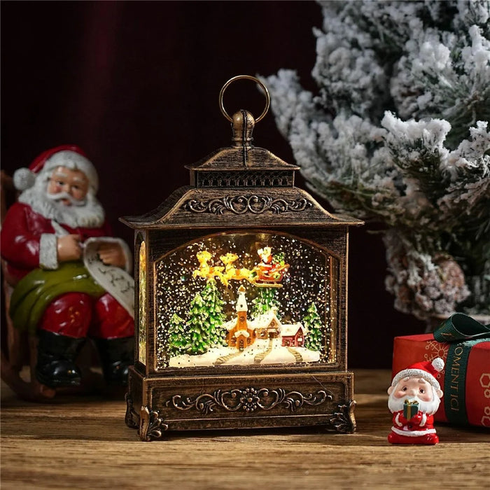 Christmas Lantern Music Box Desktop Night Light Holiday Decoration Gift for Party / Home - Reindeer - 1
